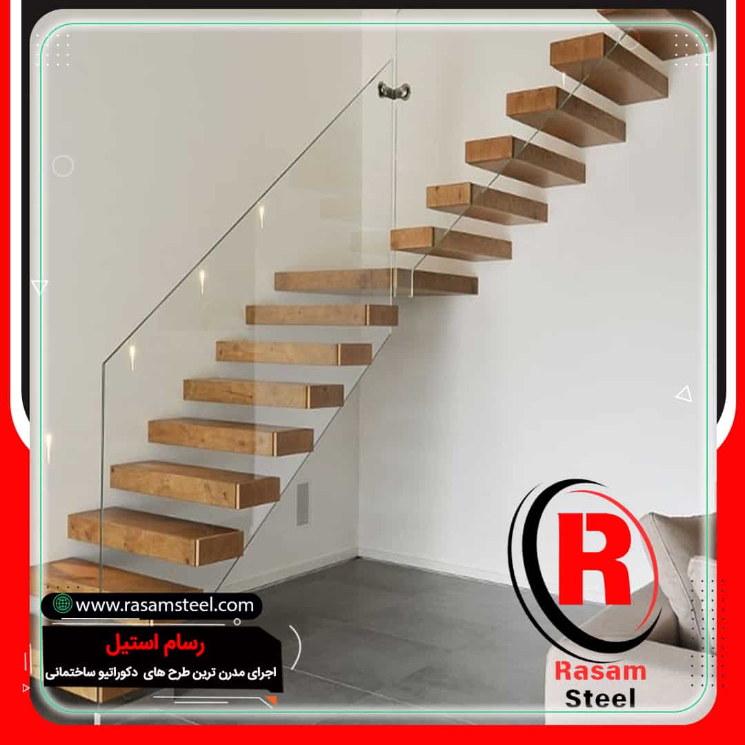 ساخت راه پله معلق چوبی دوبلکس
