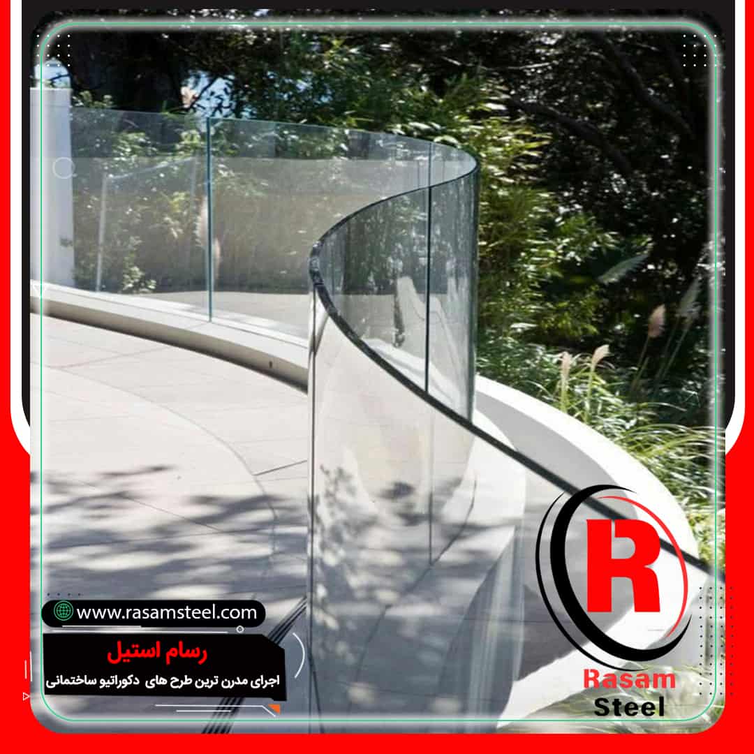 هندریل شیشه ای فریم لس روکار قیمت