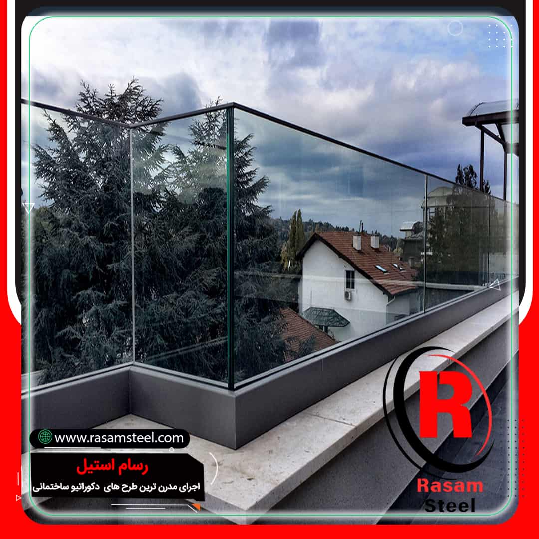 نرده شیشه ای اکسپوز پشت بام