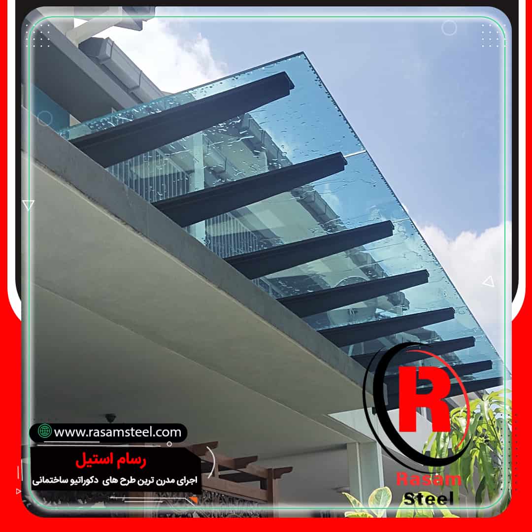 ساخت و نصب سایبان شیشه ای مدرن
