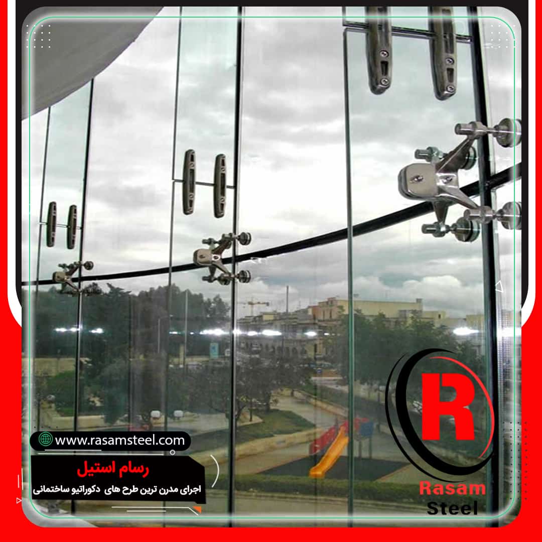 نمای شیشه ای اسپایدر – نمای اسپایدر – قیمت شیشه اسپایدری