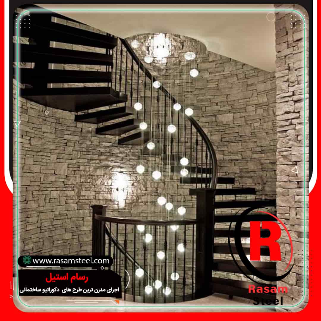 نصب راه پله گرد فلزی