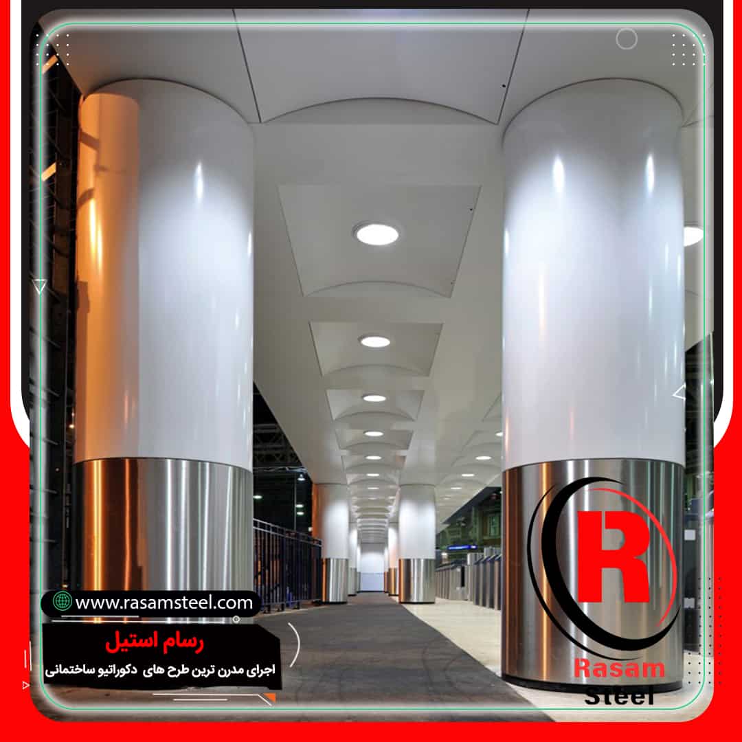 اجرای قرنیز استیل نقره ای