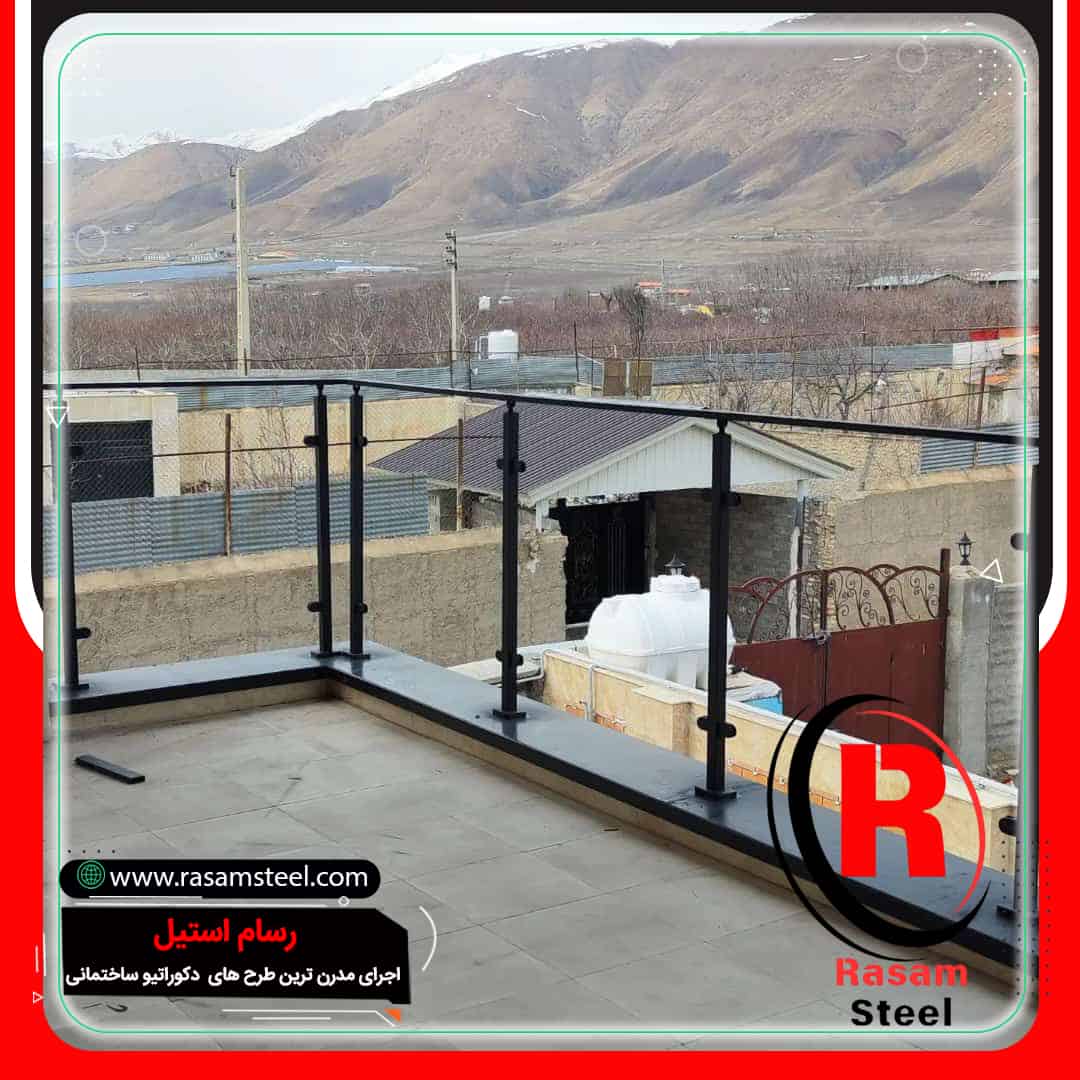 نمای تکمیلی نرده شیشه‌ای رامسر