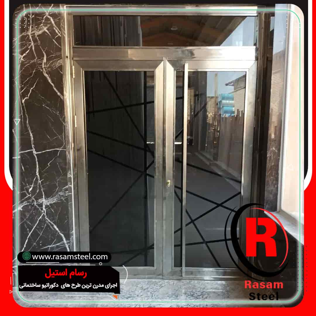 درب استیل ورودی مجتمع مسکونی — رسام استیل