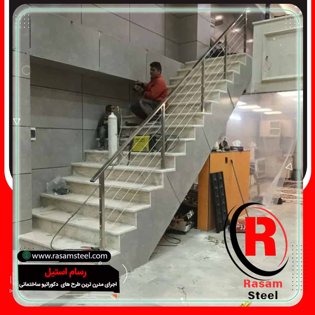 اجرای نرده سیم بکسلی استیل
